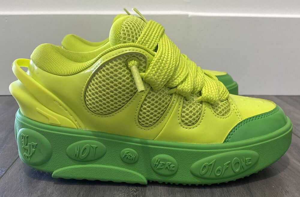 Puma LaFrance Assist Lamelo Ball Kids Boys 4 Smash Slime Goblin Sneakers Green